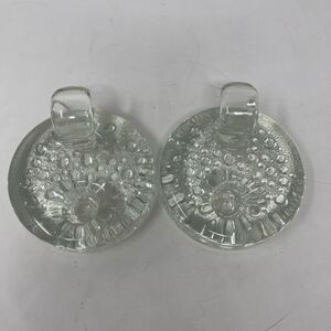 2) VTG Svend Jensen Danish Bubble Glass Votive Candle Holders